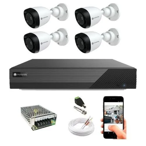 Câmeras de Segurança Motorola 4 Canais + Acessórios