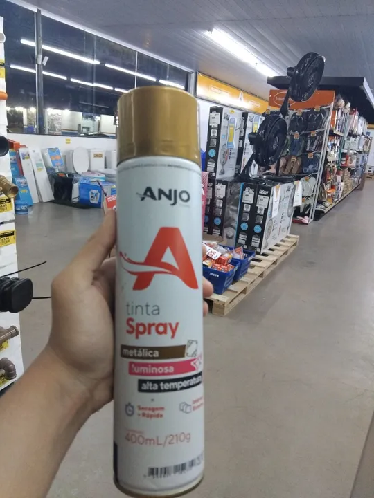 Tinta Spray Dourada Metálica Anjo 400ml - Alta Temperatura