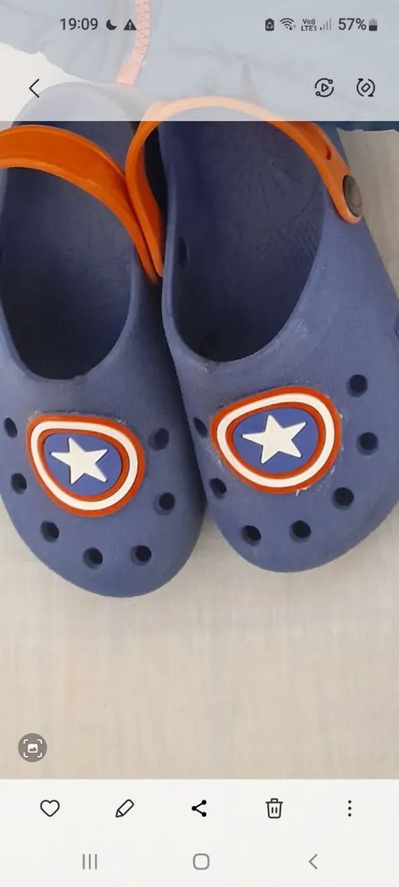 Babuche N29 /30  Infantil Capitão América Azul Marinho - Foto 2