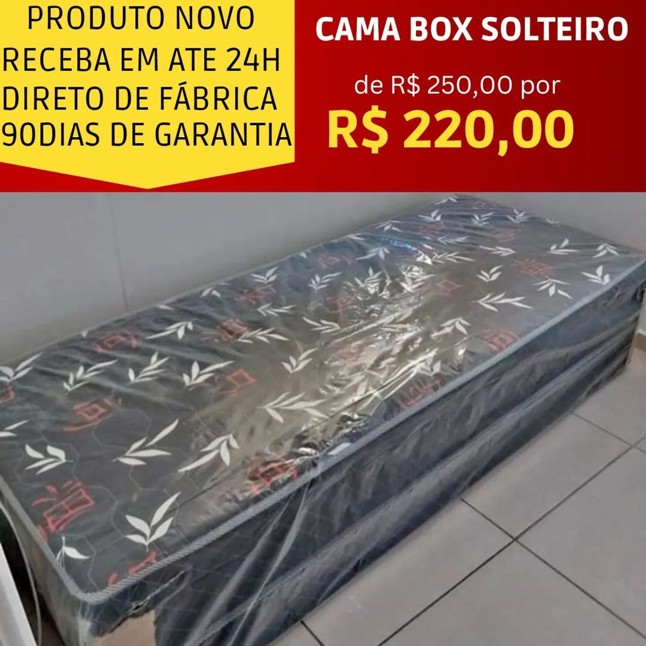 Cama Box Solteiro - R$220,00 - Direto da Fábrica