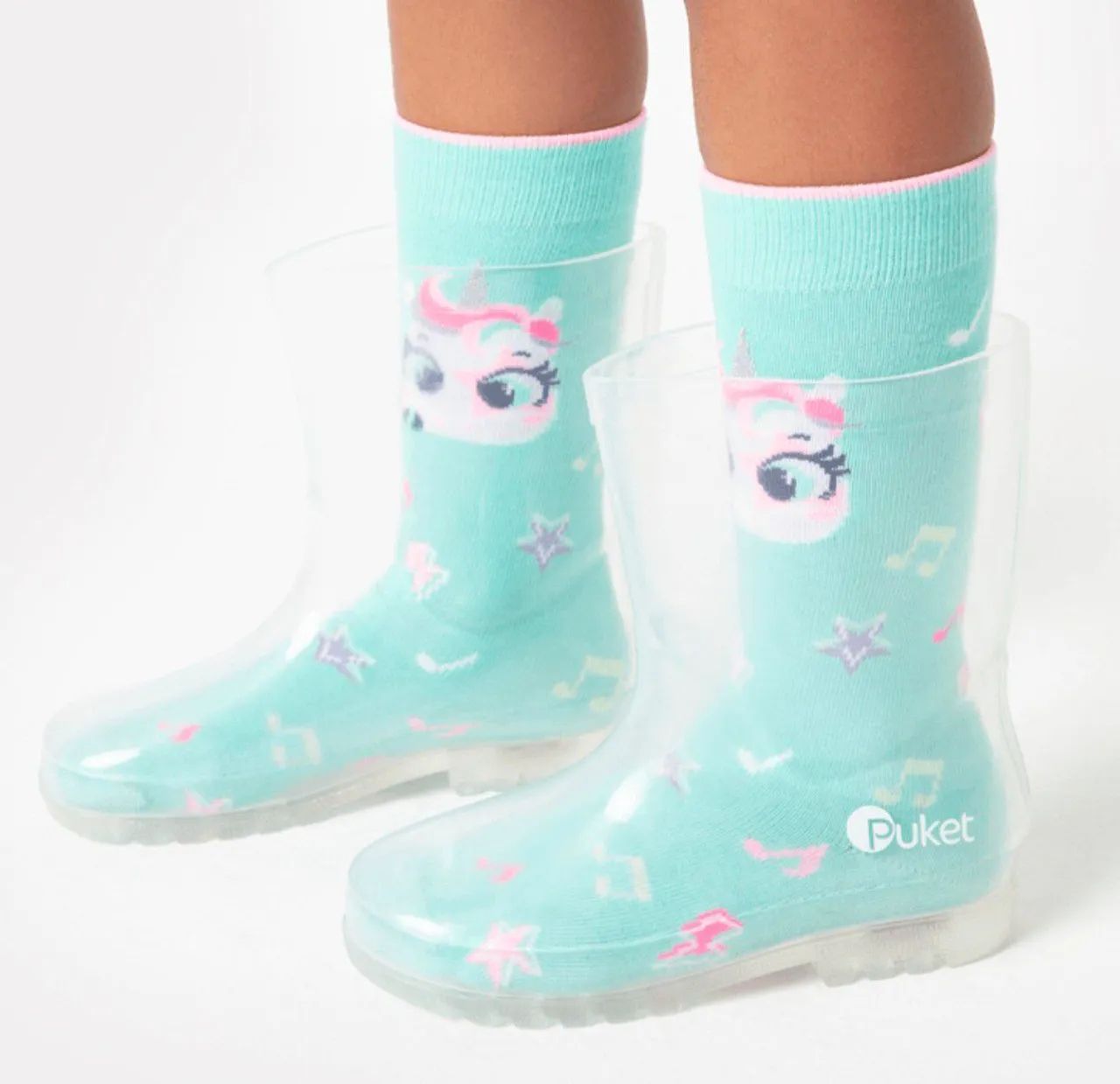 Galocha Transparente Com LED Unissex Kids PUKET - Foto 2