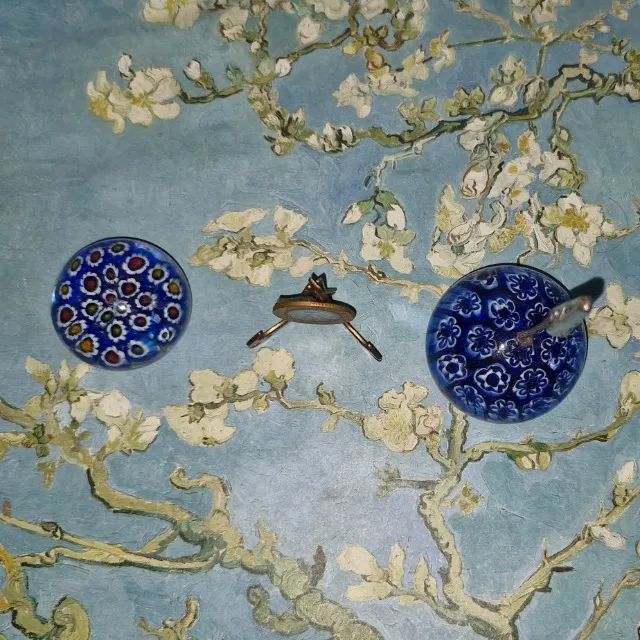 Conjunto de pesos de papel italiano de murano millefiori. Perfeitos. - Foto 6
