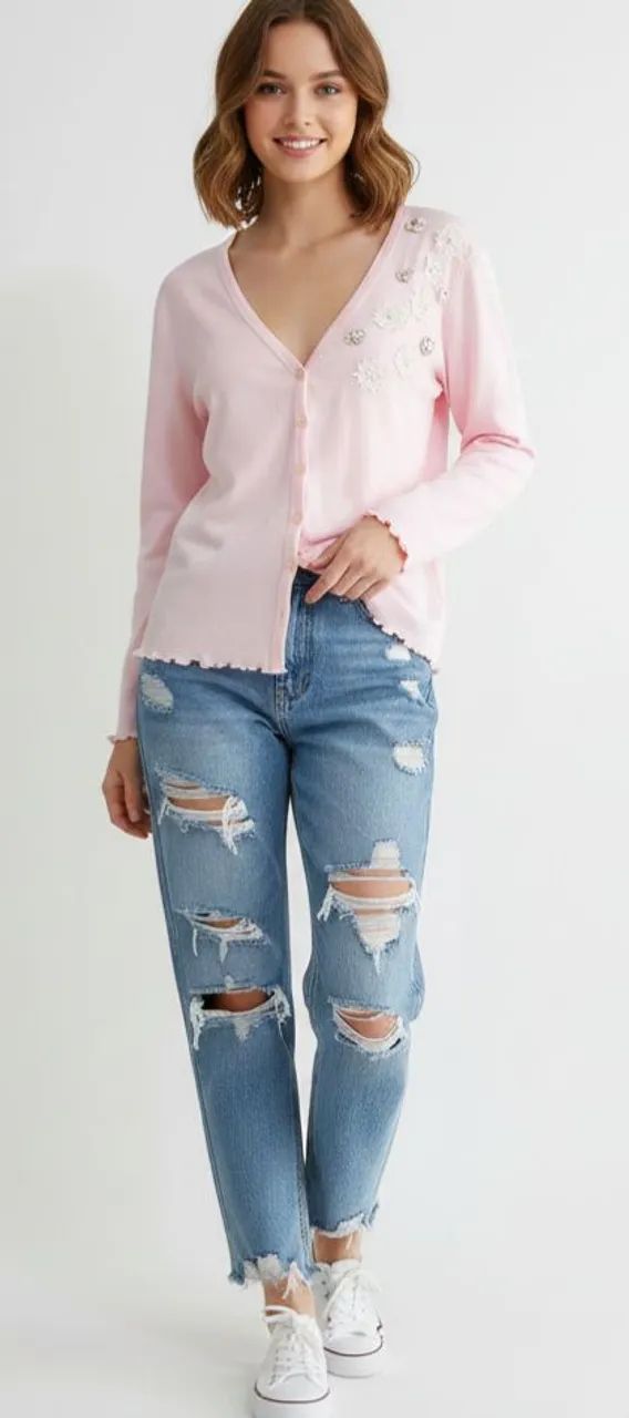 Cardigan Costume bordado  tam m 