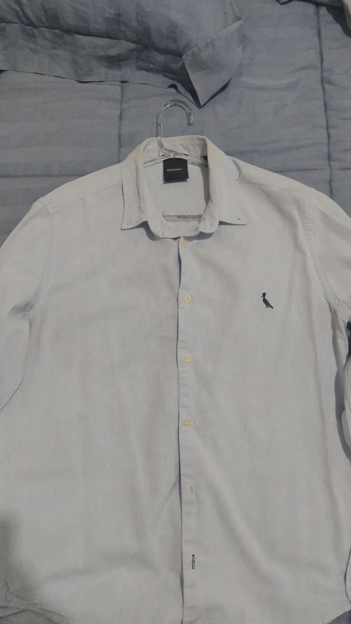 Camisa Manga Longa Azul Claro original reserva 