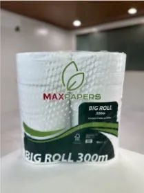 TOILET PAPER ROLL 9 CM 8X300 M 100% CELLULOSE