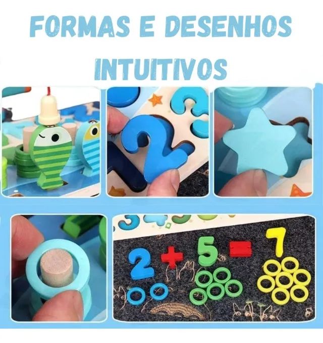 Tabuleiro Brinquedo Pedagógico Para Crianças Em Madeira Montessori - Foto 2
