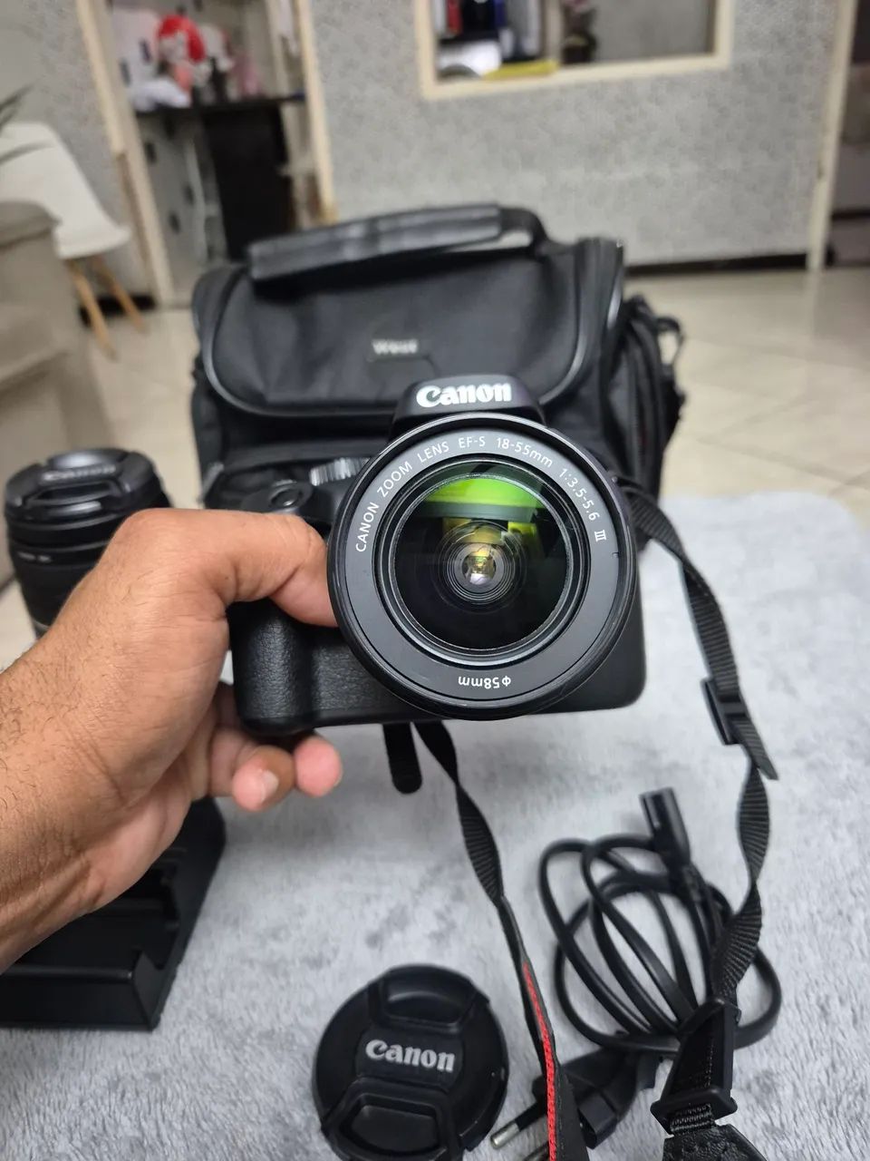 Camera Canon Eos T100 Premium Kit 18-55mm + Lente 75-300mm - Foto 6