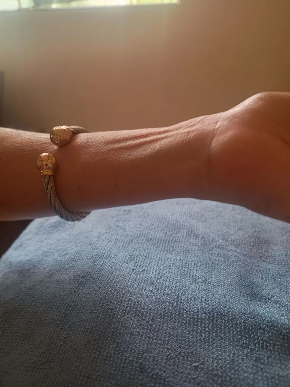 Bracelete Ajustável Em aço Com Metal Folheado 