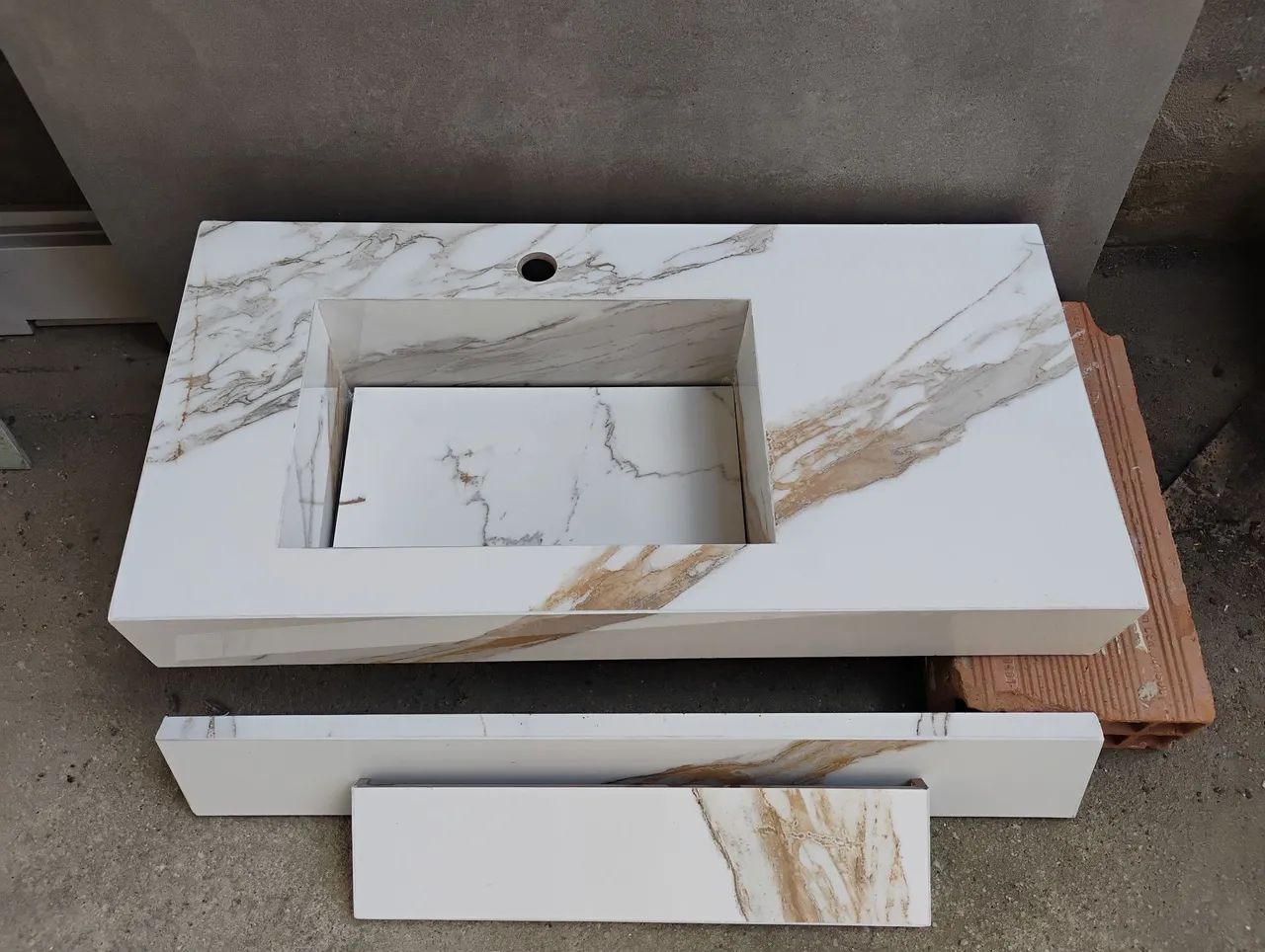 Pia Esculpida Porcelanato 70x35 - Foto 4