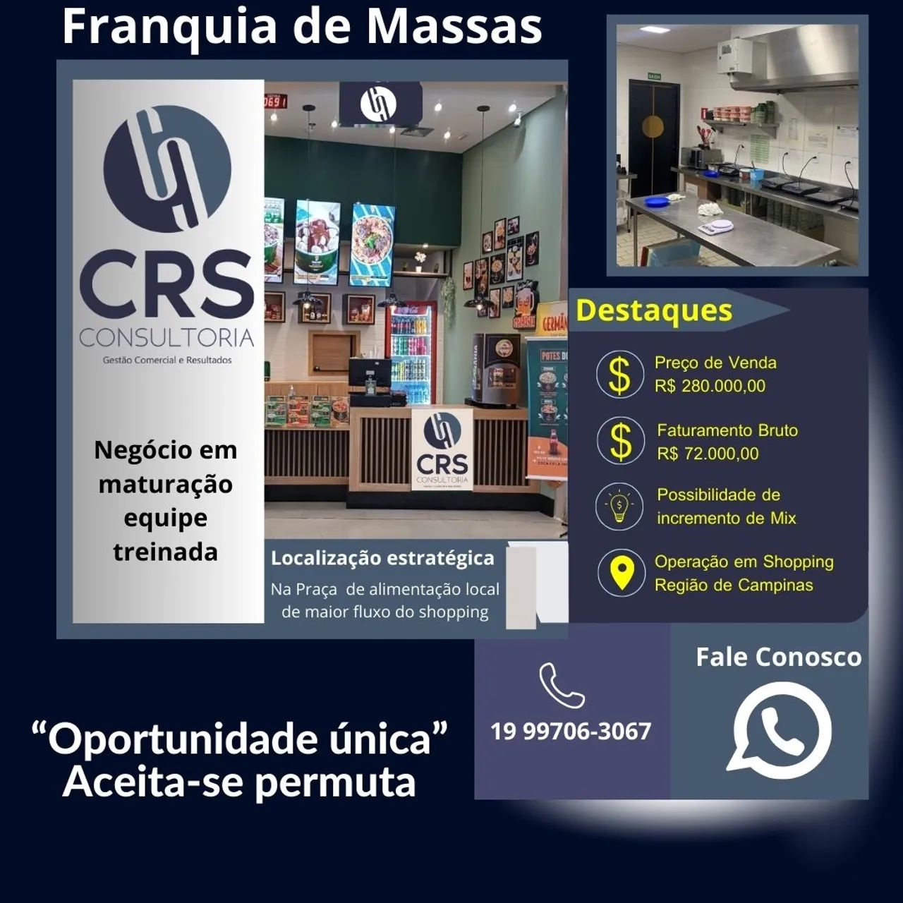 Franquia de Massas - Oportunidade única!