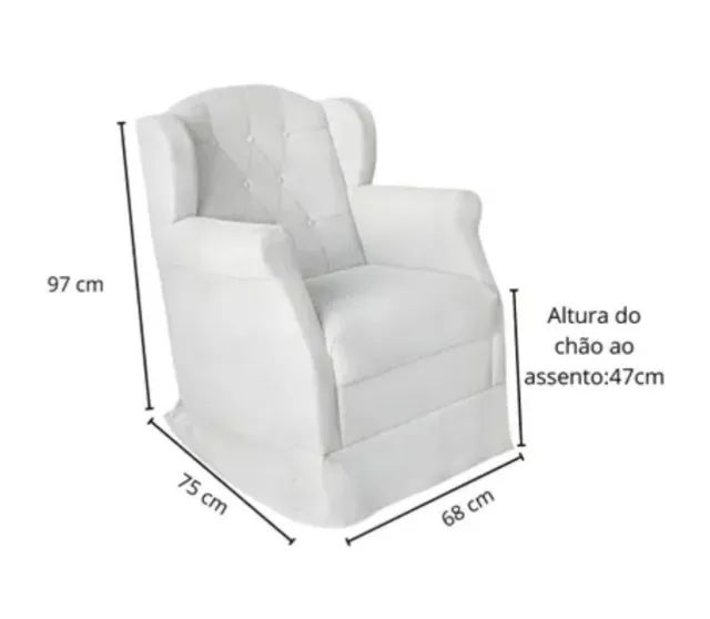 POLTRONA DE AMAMENTAÇÃO BALANÇO MANU CORINO BRANCO - Foto 5