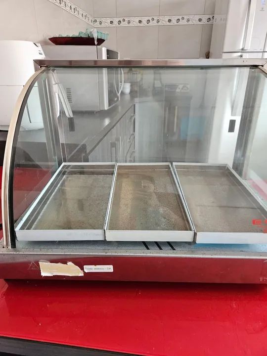 Estufa/Vitrine expositora 3 bandejas para salgado edanca