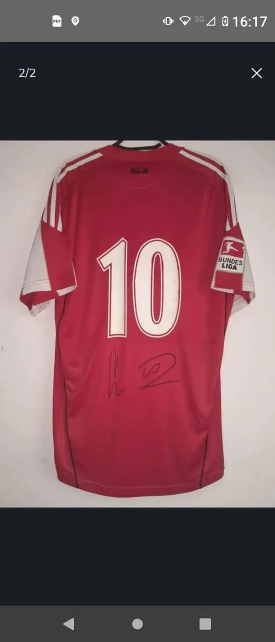 Camisa Bayern Munich 110 Anos #10 Robben Autografada Robben & Ribery Certificadai - Foto 2