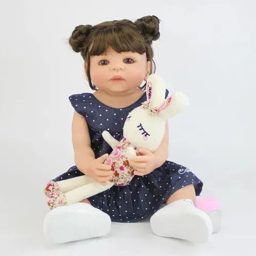 Boneca Bebê Reborn Silicone Pode Banho Realista 55cm  - Foto 4