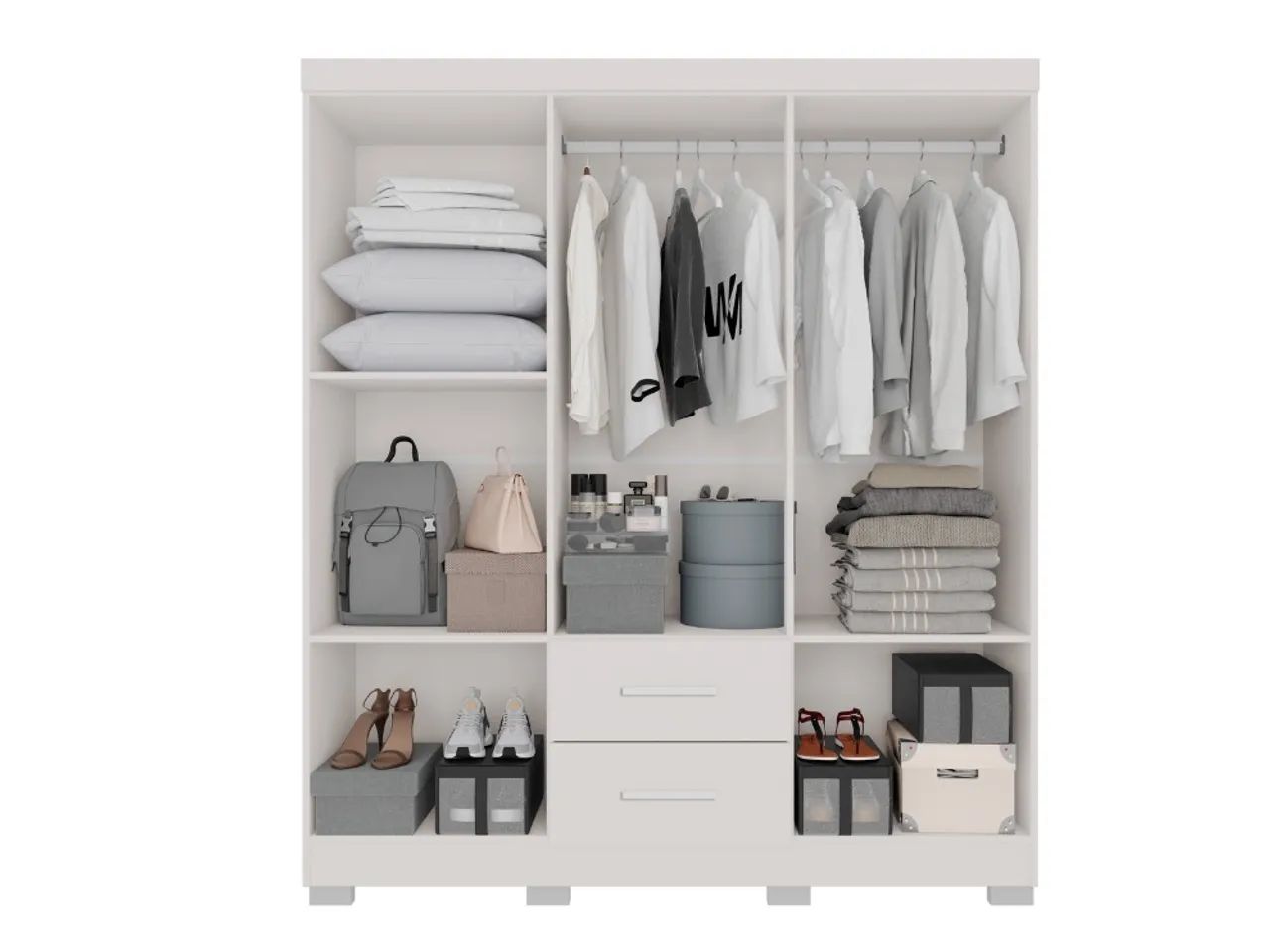 Guarda-Roupa Branco Moderno com 6 Portas !! L6528m - Foto 2