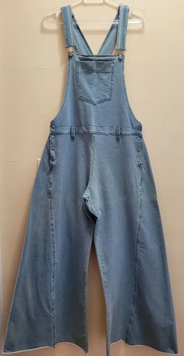 Macacão Jeans Wide Leg Azul Claro Insanidade