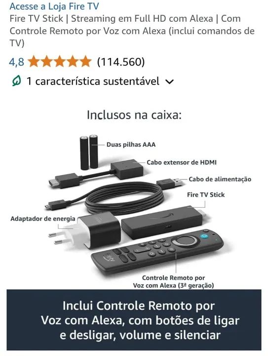 Fire tv stick com Alexa  - Foto 3