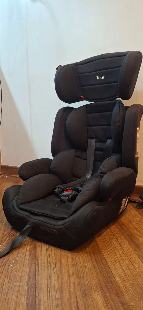 Cadeirinha infantil carro auto criança ajustável preta cadeira segurança assento  - Foto 4