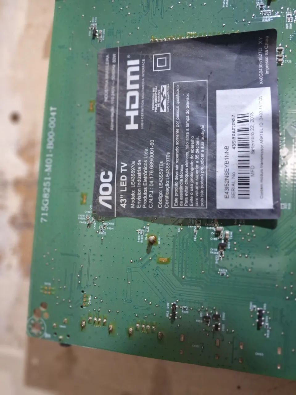 Placa Principal TV AOC LE43S5970s