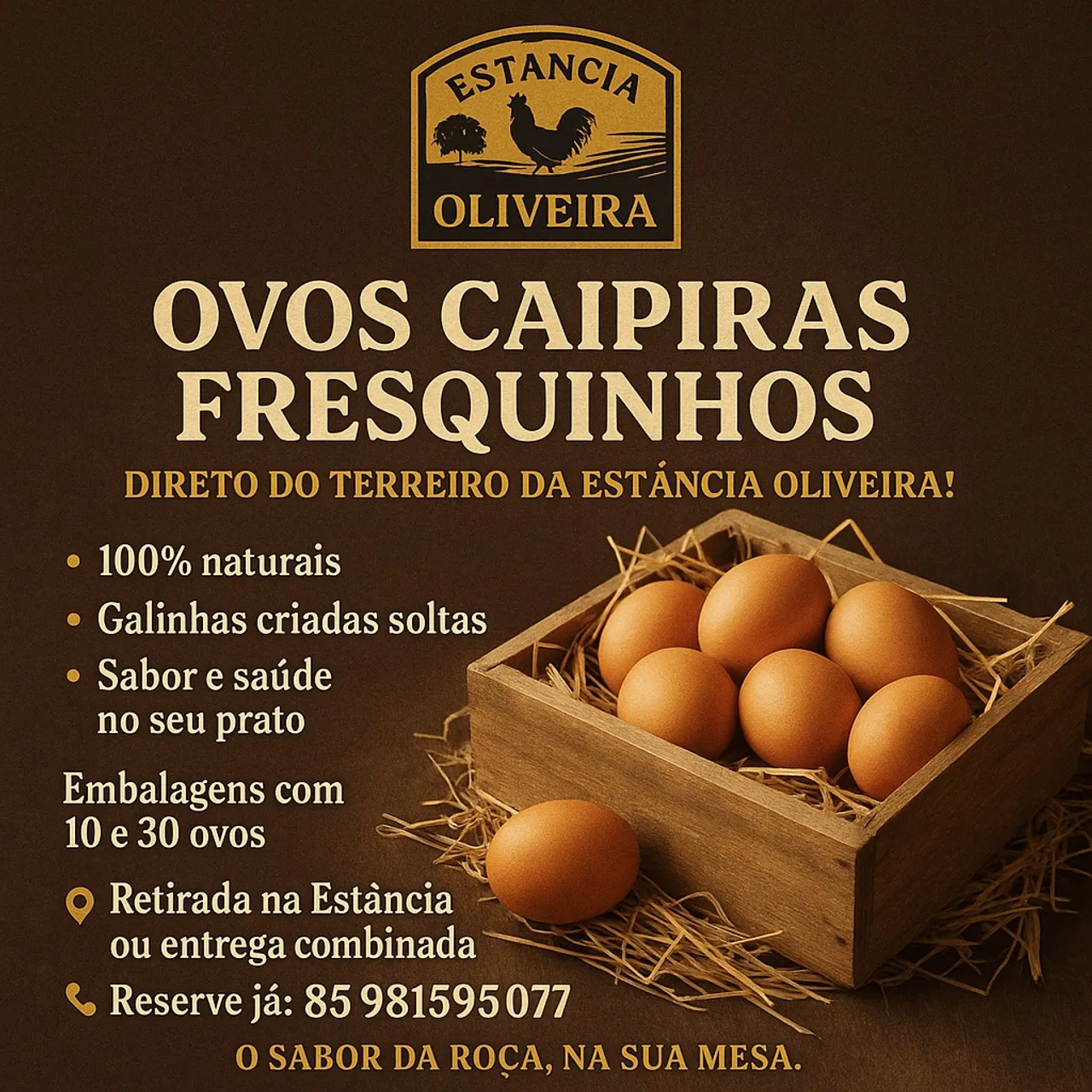 Ovos Caipiras Fresquinhos - Estância Oliveira