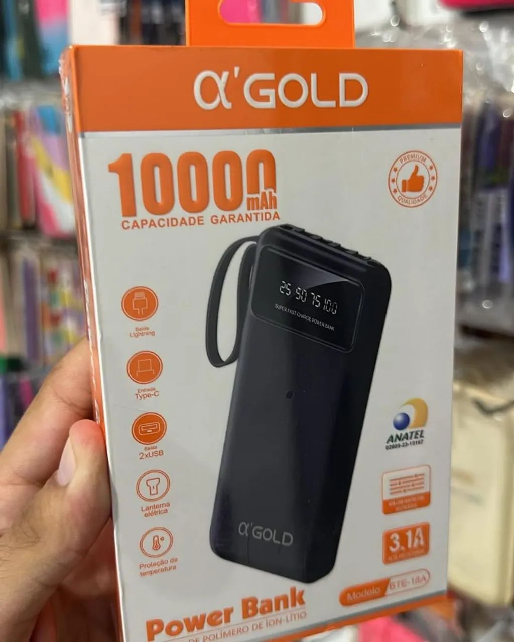 Carregador portátil gold 20000mah e 10000mah novos  - Foto 2