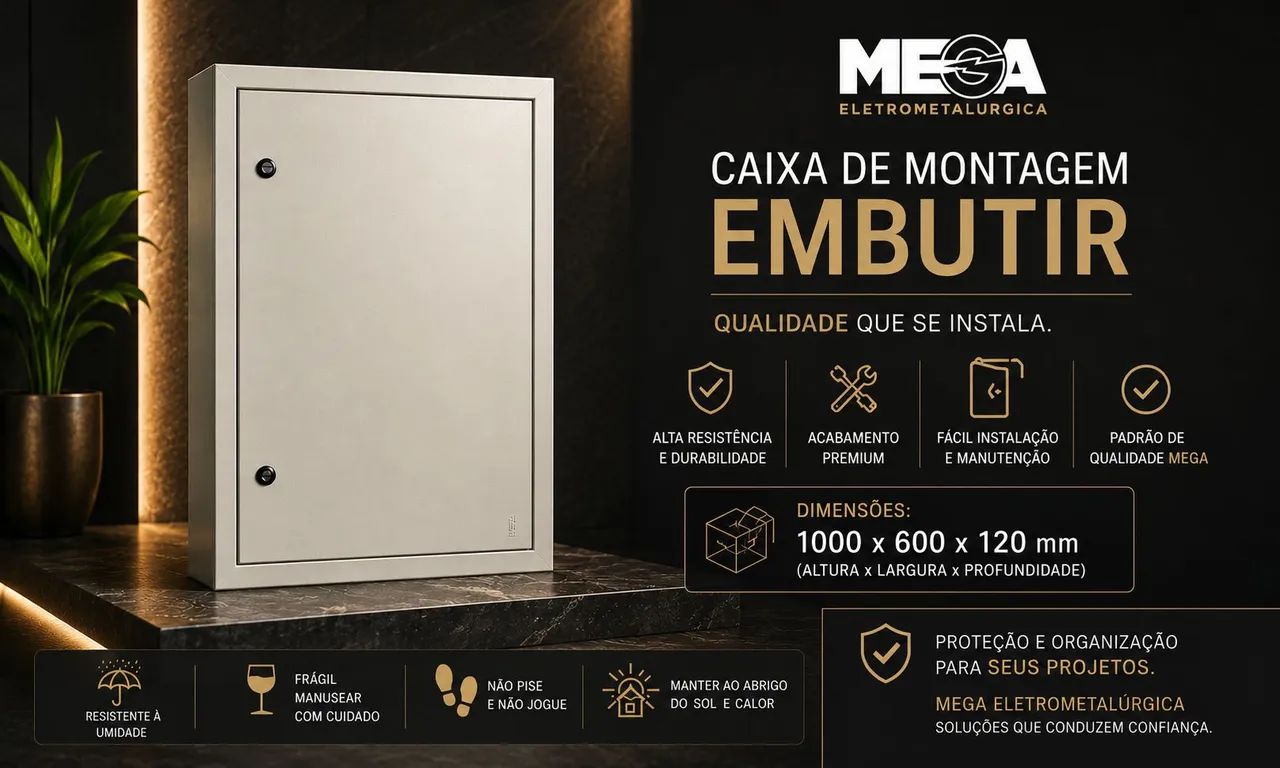 Caixa Montagem Embutir 1000x600x120 - Painel Elétrico Quadro - WEG
