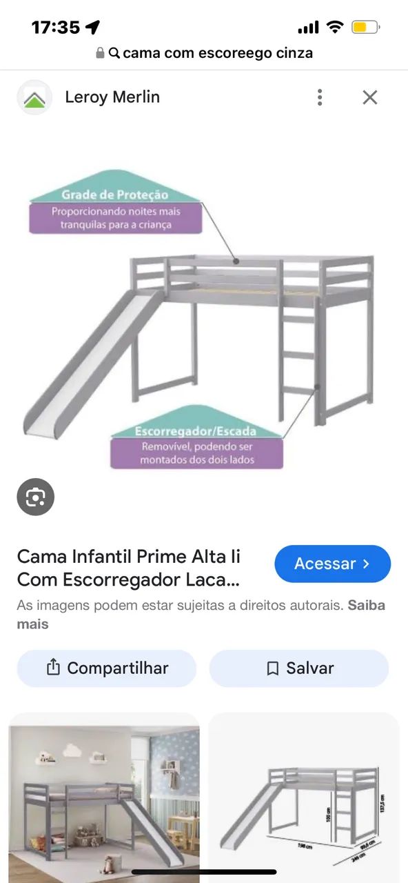 Cama com escorrego 