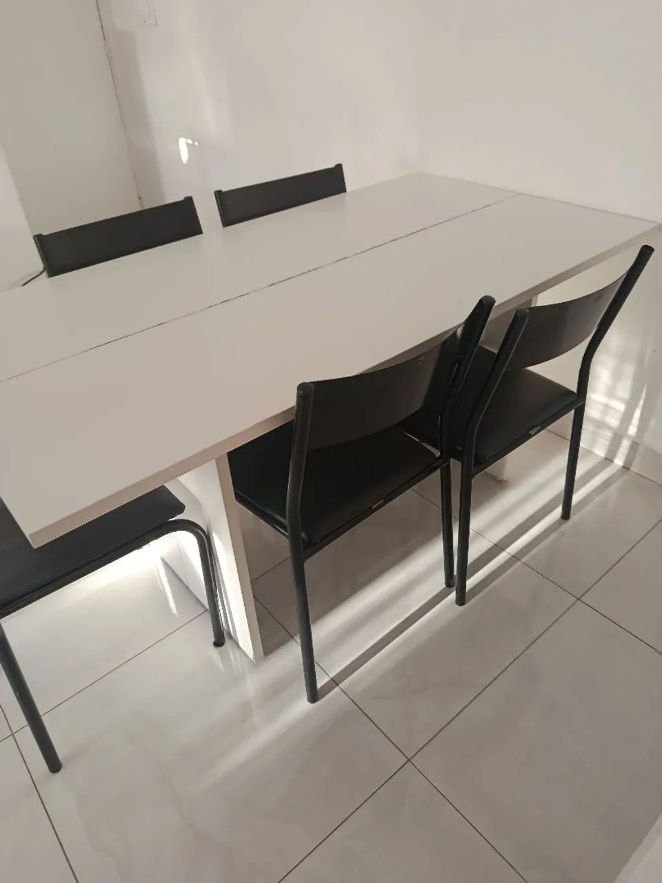 Mesa de Jantar Dobrável Branca 