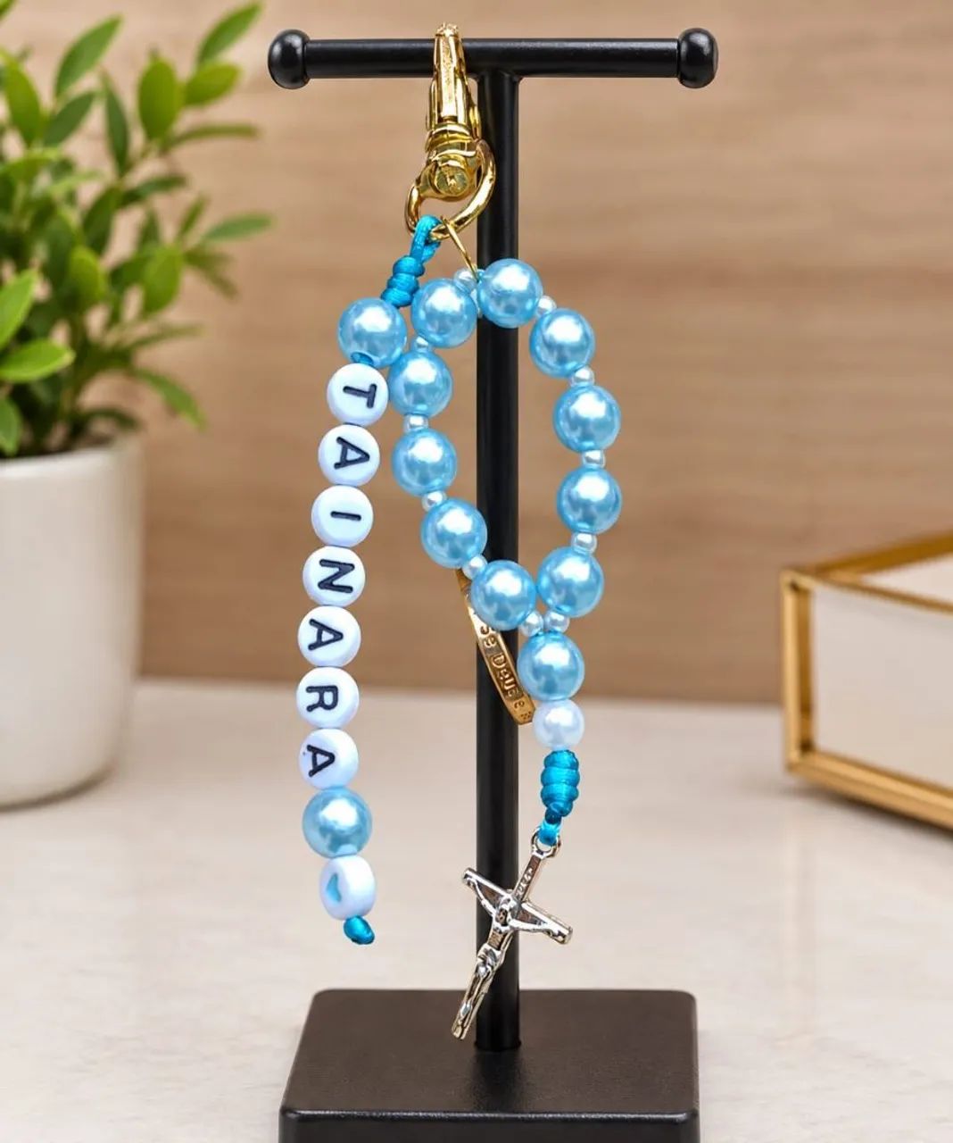 CHAVEIRO MINI TERÇO RELIGIOSO PERSONALIZADO | ARTESANAL - Foto 2