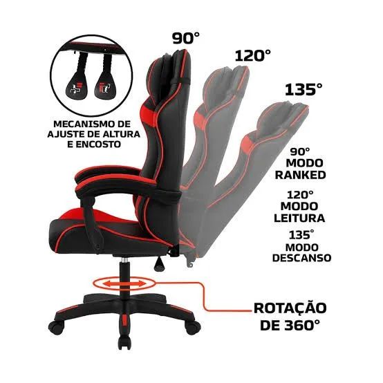 Cadeira Gamer Rosa  - Foto 5