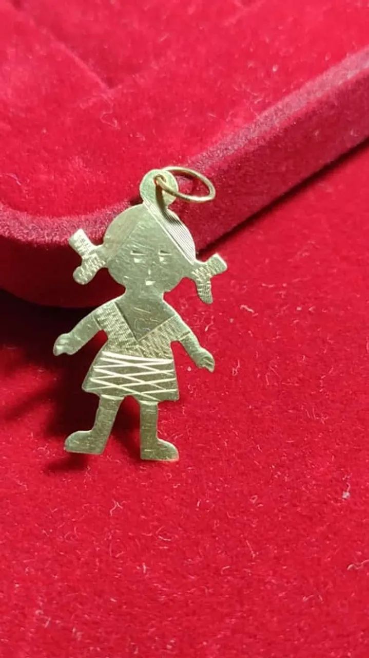 Pingente Crianca Boneca Ouro 18 Kilates Maciça - Foto 4