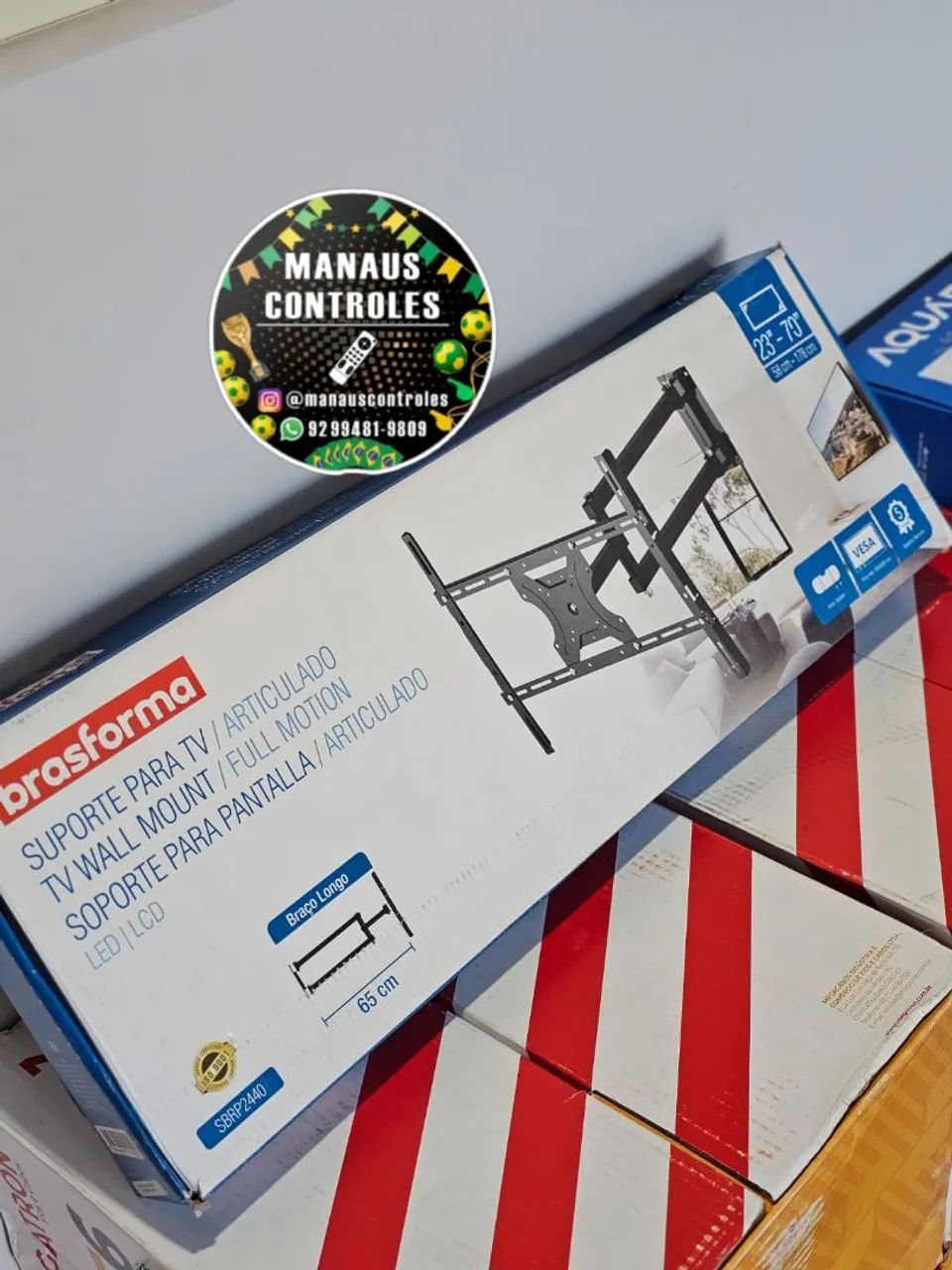 Suporte articulado para tv trilho braço longo 