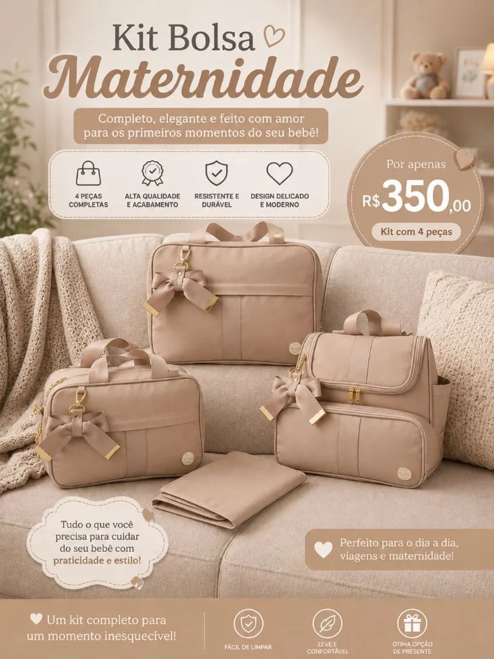 Bolsa kit  maternidade (350)ENTREGA GRATIS! Whatssap * - Foto 3