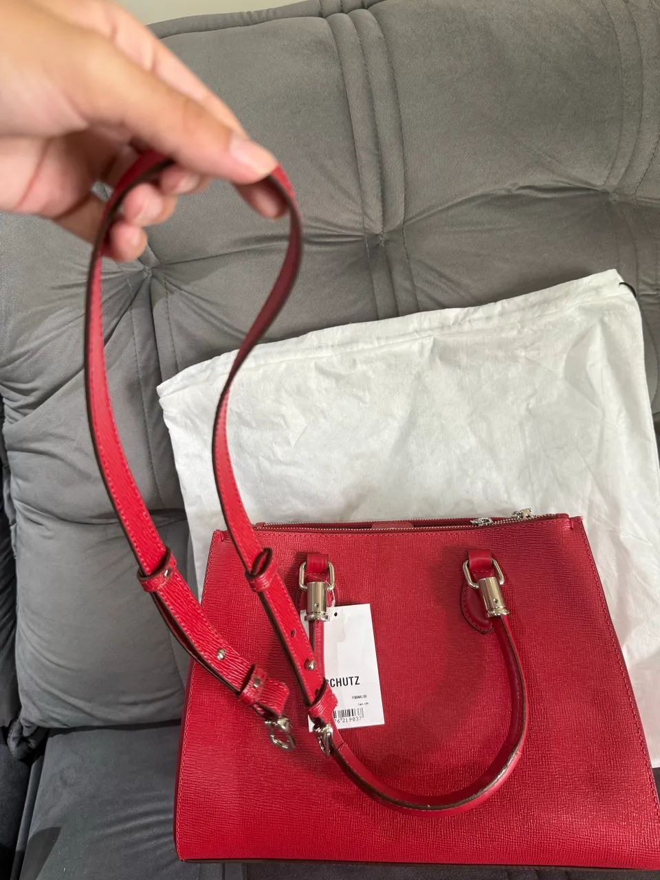 Bolsa schutz lorena classic vermelha - Foto 4