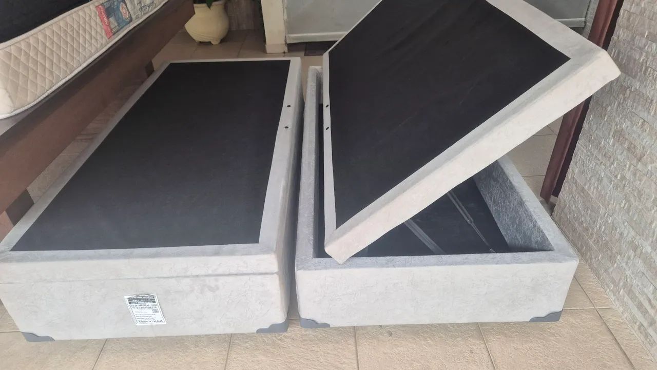 02 Camas box bau solteiro com 4 colchoes - Foto 3