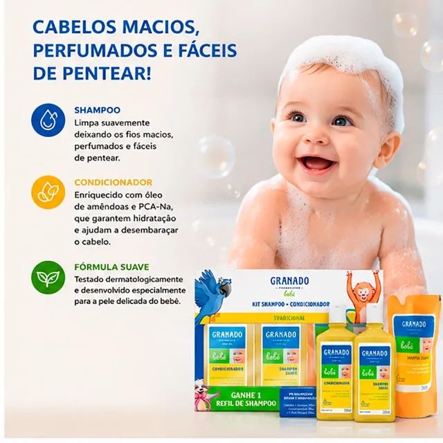 Kit Shampoo, Condicionador + Refil do Shampoo Granado de 250 ml - CM0058 - Foto 2
