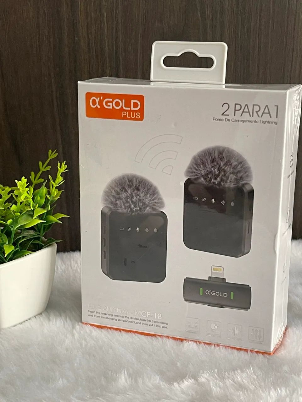 Microfone Lapela Duplo Sem Fio Lightning e Tipo C  / Profissional Antirruído - Foto 3