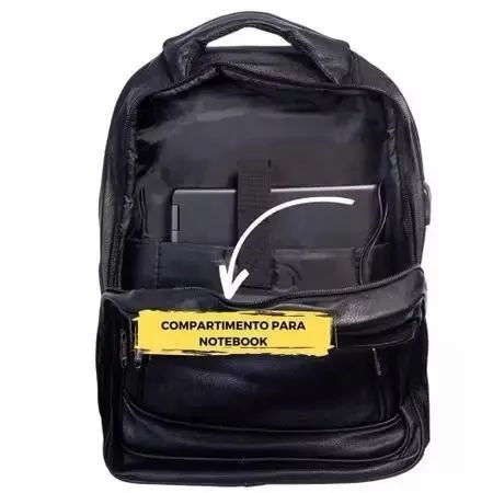 Mochila de couro preta RDX impermeável  - Foto 4