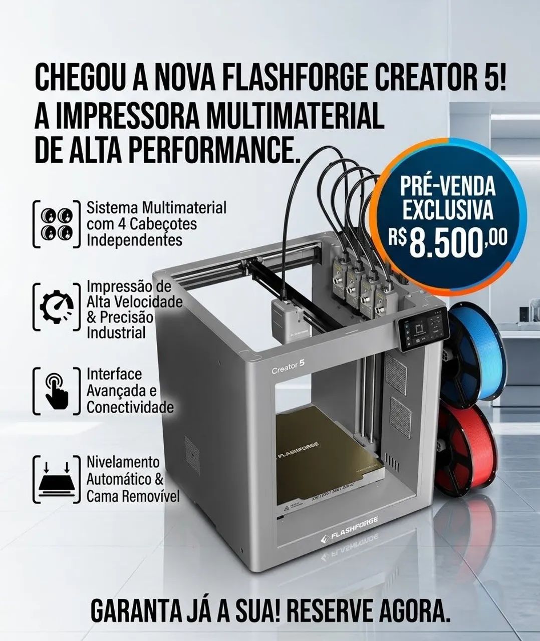 Impressora 3d FLASHFORGE creator 5