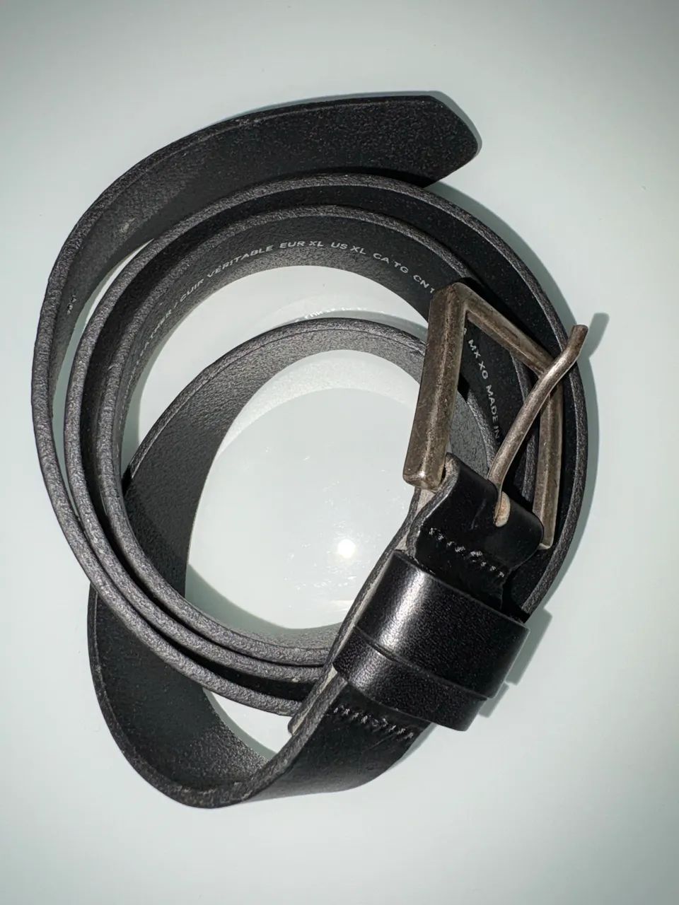 Cinto h e M couro legítimo preto 95 