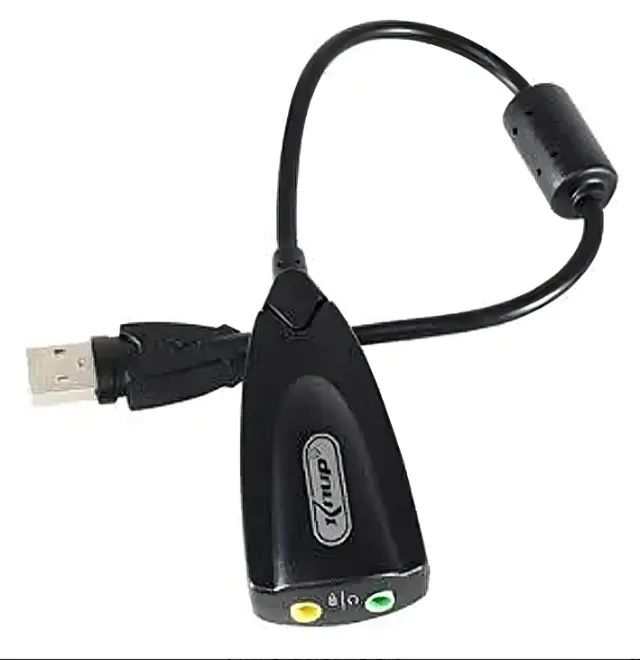 Adaptador de Áudio USB P2 som e microfone Placa Externa Preta PC Notebook - Foto 2