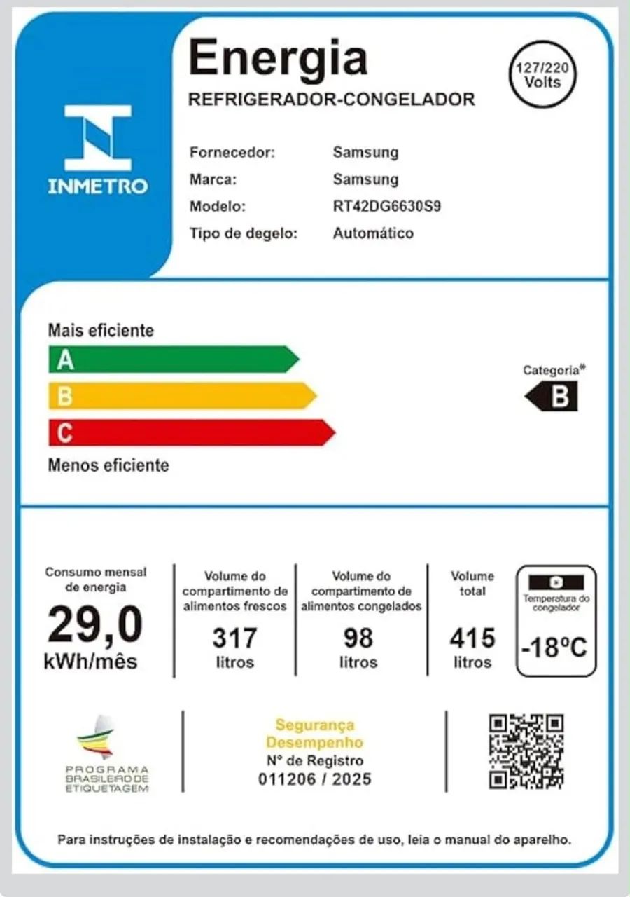 Geladeira Samsung duplex 411L NOVA  - Foto 5
