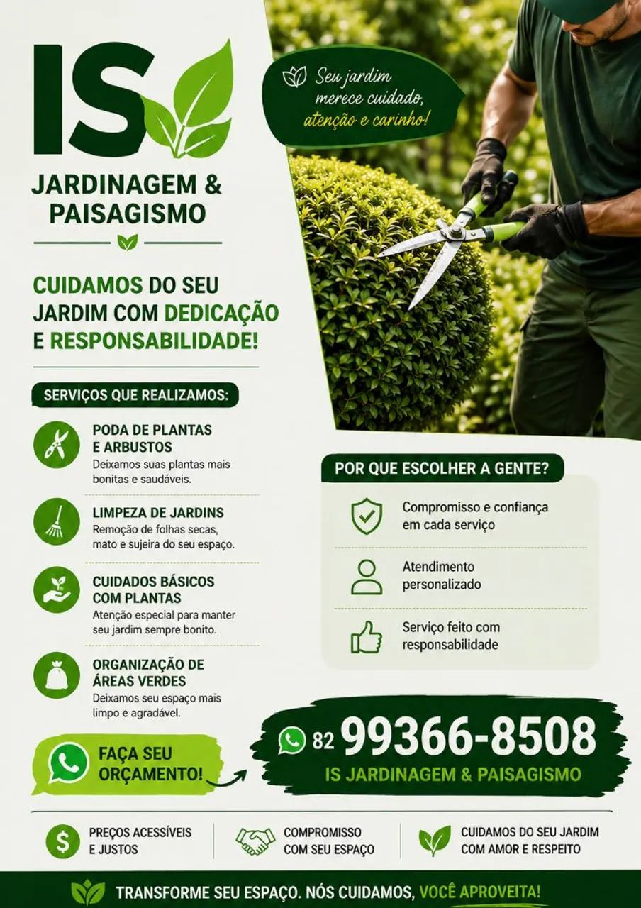 Jardinagem, venha cuidar do seu jardim com os melhores 