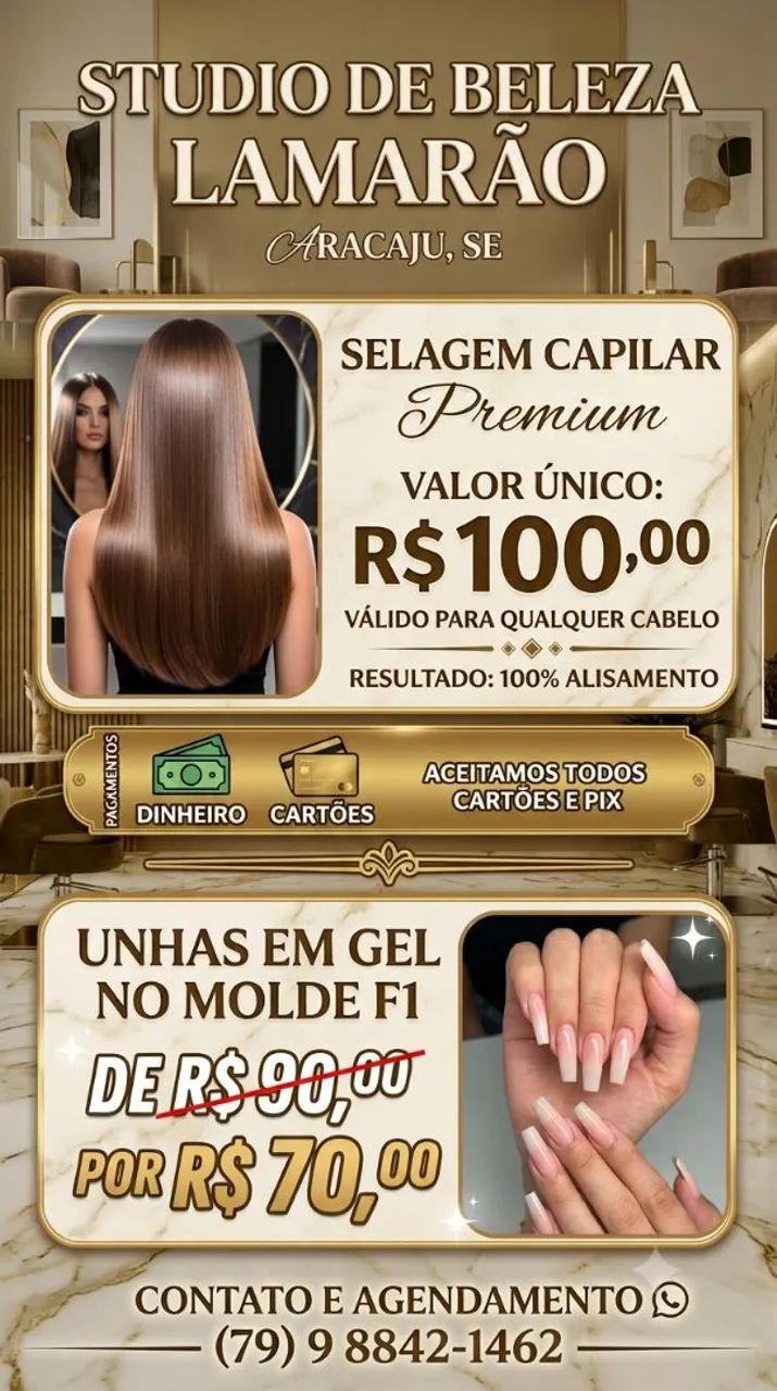 Promoção selagem e unhas de gel