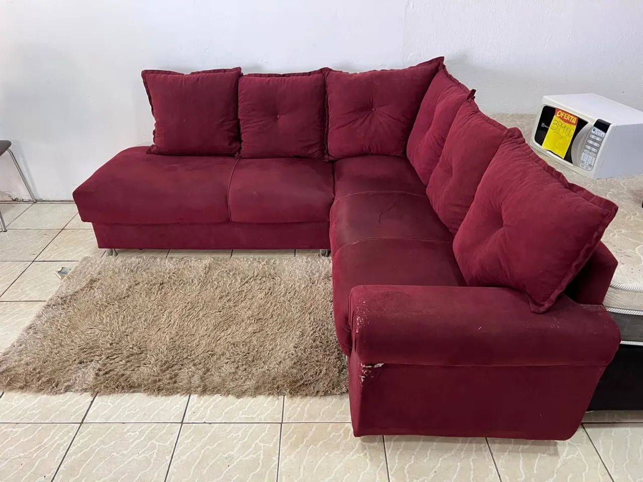 Sofá de Canto Com 6 Almofadas - Entrega Grátis  - Foto 2