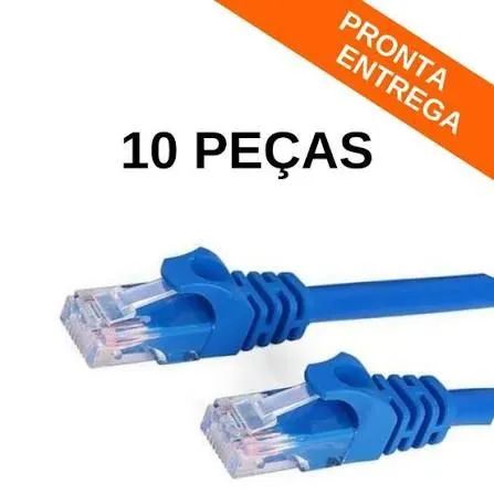 Cabo de rede montado 1.5m Kit 10 peças