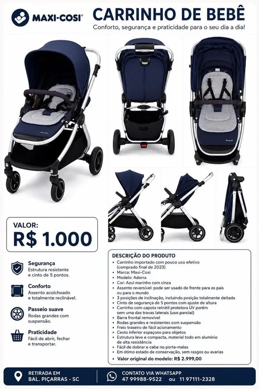Carrinho de Bebê - Foto 5