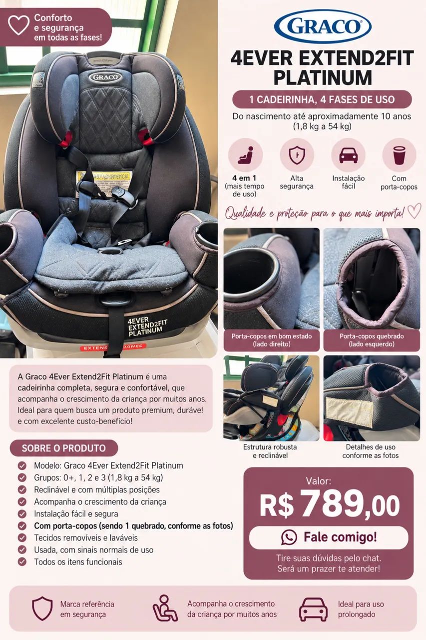 Cadeirinha 4 fases de uso