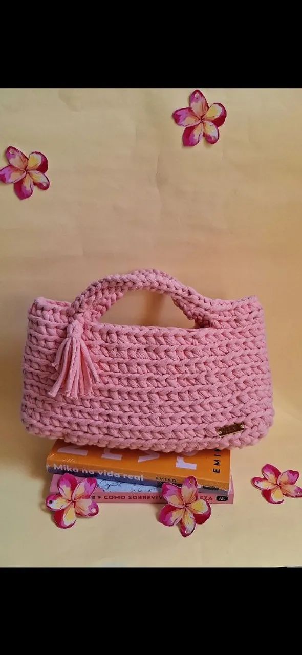 Bolsas de crochê de malha  - Foto 4