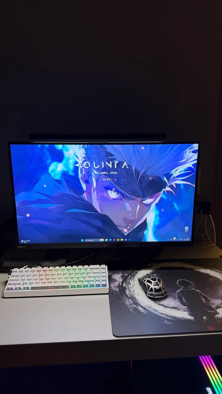 Monitor 240hz LG 27 polegadas + luminária de mesa + suporte articulado ELG